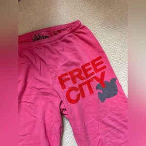 Free City Hot Pink Sweatpants Pants with Logo M